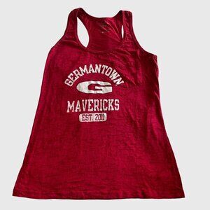 Germantown Mavericks Womens Tank Top Size S Polyester Cotton Red School Cheer